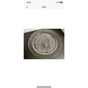 Lalique France Peacock Limited Edition Annual Crystal Plate Signed VTG Bird Etch